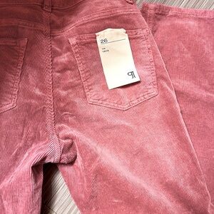 Anthropology dusty pink corduroy pants